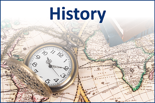 Pocket watch and map with the word History