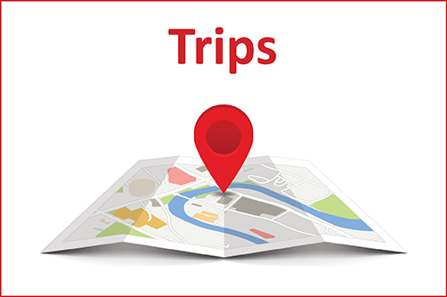 Open map with a red pointer aimed at destination