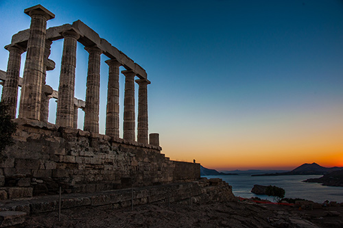 Greek Temple at sunset