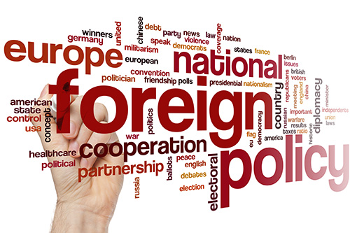 Word cloud with "Foreign Policy" in the fore ground