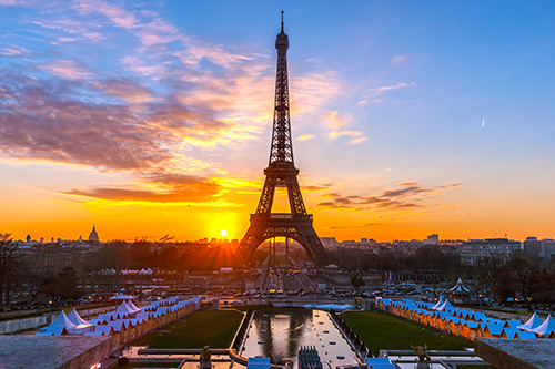 Paris at Sunset Paris-Eiffel Tower at sunset