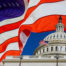 American flag with US Capitol in background