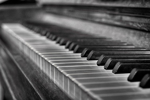 Vintage piano keyboard