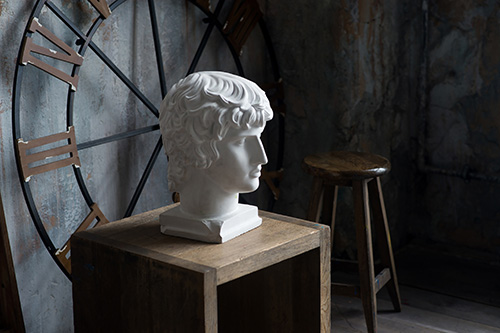 Stone head of a Greek philosopher