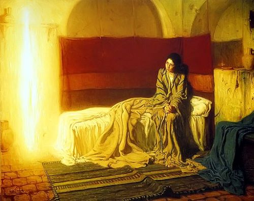 Tanner painting of Mary seeing the angel Gabriel