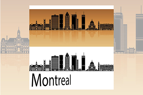 Silhouette of Montreal cityscape