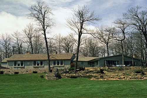 Photo of rustic lodging at presidential retreat Camp David