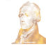 golden textured Alexander Hamilton cut on 10 dollar banknote isolated on white background