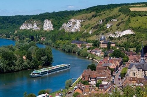 Photo of river cruise boat on Seine River