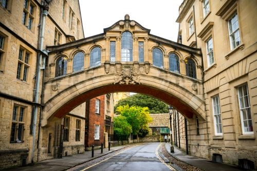 Photo of Hertford Bridge known as the Bridge of Sighs, is a skyway joining two parts of Hertford College, Oxford, UK