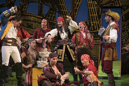 Photo of a modern production of Gilbert and Sullivan's Pirates of Penzance