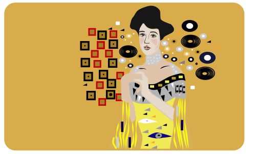 Drawing of Adele Bloch in Klimt style