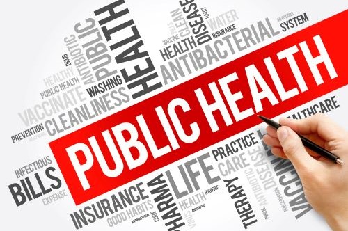 Word map with public health and other words related to public health
