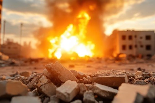 War scene in Middle East