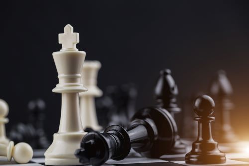 Chess pieces on board