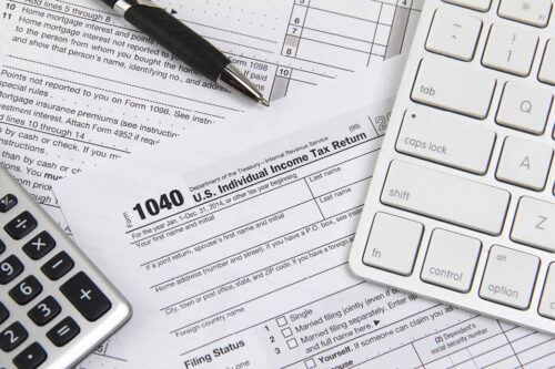 Picture of income tax forms