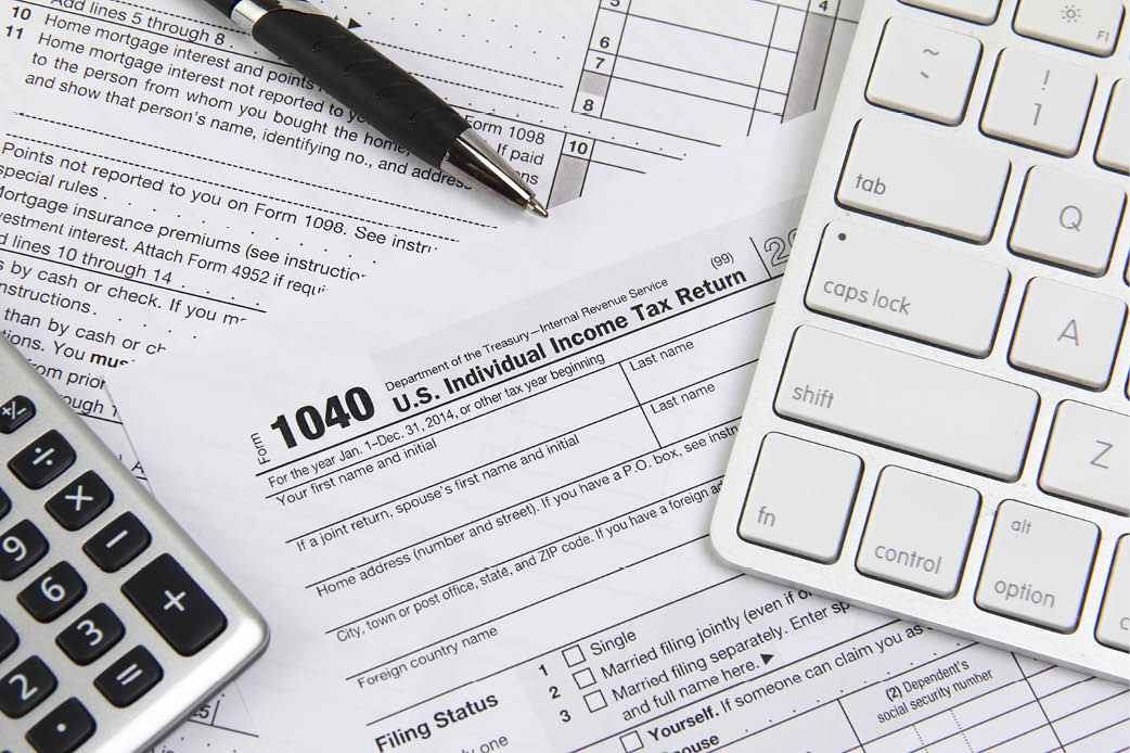 Taxes Picture of income tax forms