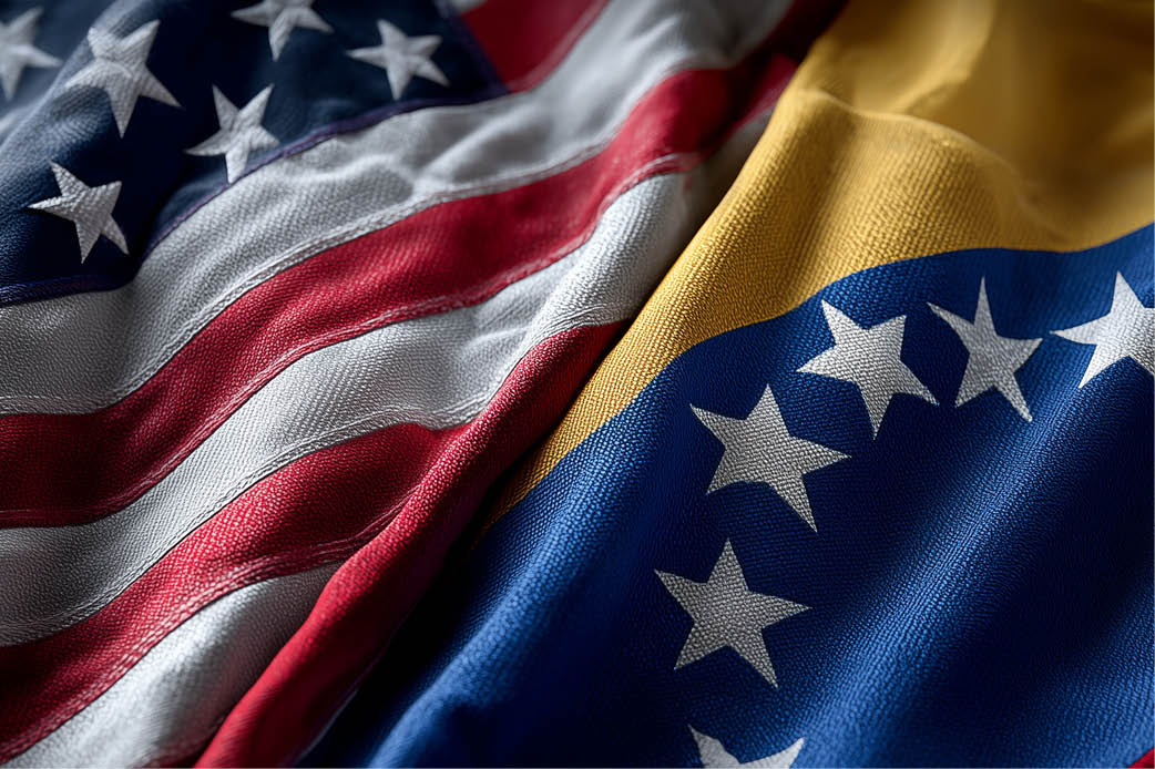 Venezuela US and Venezuelan flag