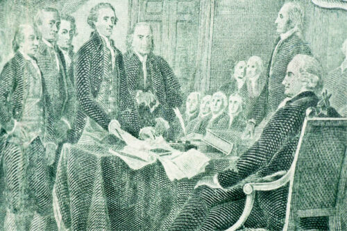 Image of leaders in new United States making a treaty