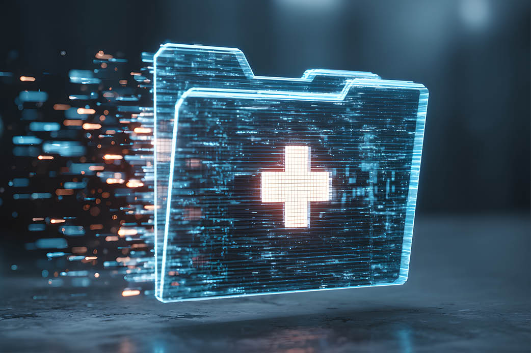 Electronic medical records patient portals Image representing an electronic medical record