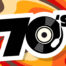 Stylized number 70, with music record as the zero
