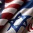 American flag, Israeli flag, and Iranian flag