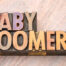 Blocks spelling out "Baby Boomers"