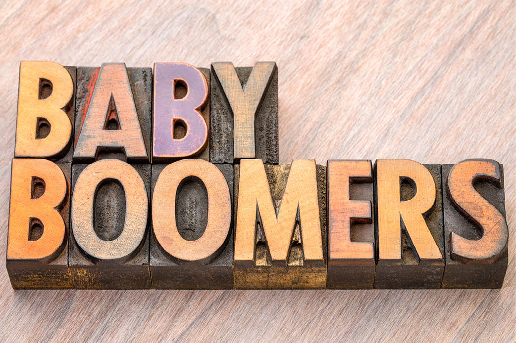 Baby Boomers Blocks spelling out "Baby Boomers"