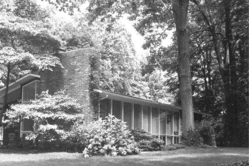 black and white image of home
