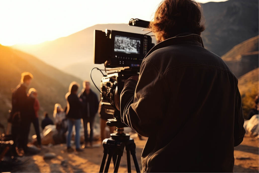 Steven Spielberg director filming a movie