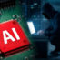Criminal coding om computer and a chip that says "AI"