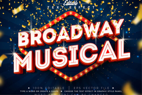 Neon sign that says Broadway Musical