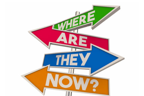 four arrows pointing in different directions with the words "Where are they now?"