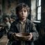 Photo of young boy begging for feed